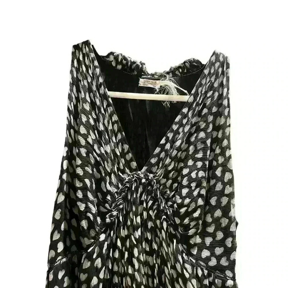 Leon max limited edition 100% silk Cocktail Chiffon dress size 4 Black White y2k - Picture 5 of 7